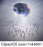 1144651-Clipart-Of-3d-Tiny-People-Walking-Towards-A-Brain-Storm-Royalty-Free-CGI-Illustration